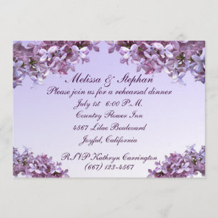 Floral Lilac Flowers Wedding Rehearsal Dinner Invitation