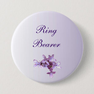 Floral Lilac Flowers Wedding Ring Bearer Pin