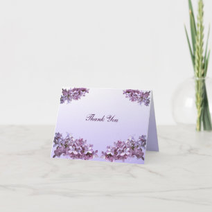 Floral Lilac Flowers Wedding Thank You Card