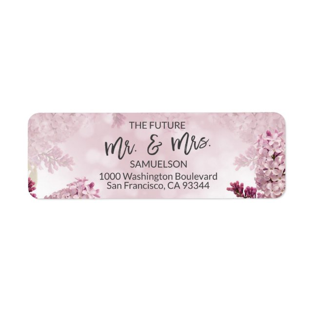 Floral Lilac Future M & Mme Mariage Adresse (Devant)
