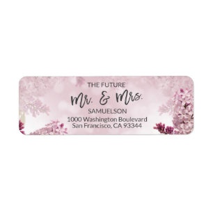 Floral Lilac Future Mr & Mrs Wedding Address