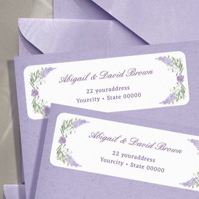 Floral Lilac Lavender Frame Return Address (Creator Uploaded)
