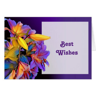 Floral Lilies Wedding Congratulations Card