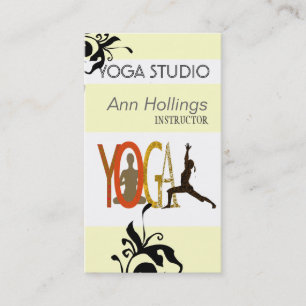 Floral Lily Yoga Design Tree Pose Business Card