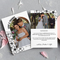 Floral Line Art Arch Wedding Photo Love & Thanks