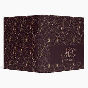 Floral Line Art Luxe Botanical Leaves Binder