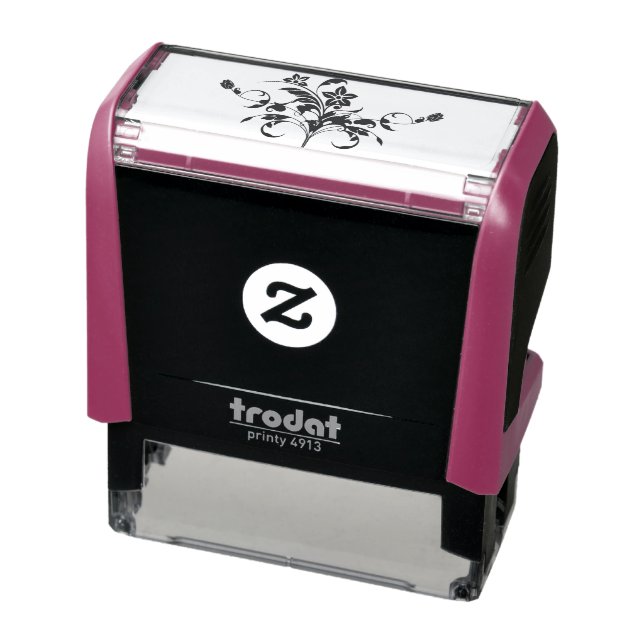 floral-line-art-silhouette-design self-inking stamp (Product)