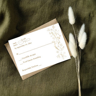 Floral Liné Or no Repas RSVP 2