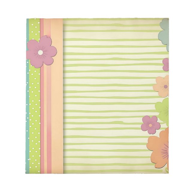 Floral Lined Notepad in Bright Spring Colours (Front)