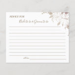 Floral Lines Wedding Advice Card Shower<br><div class="desc">Add your information and for further customization,  click the link "click to customize further".
~ Check collection for matching games,  invitation,  signs,  and more ~</div>