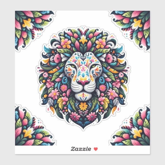 Floral Lion Silhouette (Sheet)