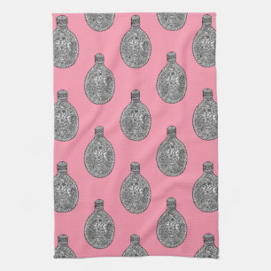 Floral Liquor Flacon Motif Rose rose serviette 
