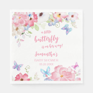 Floral Little Butterfly Baby Shower Napkin
