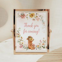 Floral Little Cowgirl Thank you for Coming