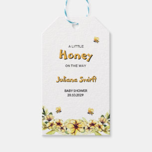Floral Little Honey Bee Honeycomb Baby Shower Gift Tags