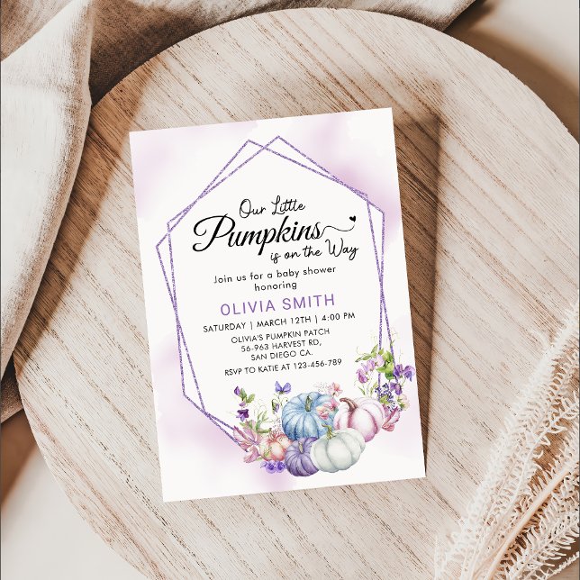 Floral Little Pumpkin Fall Baby Shower  Invitation (Creator Uploaded)