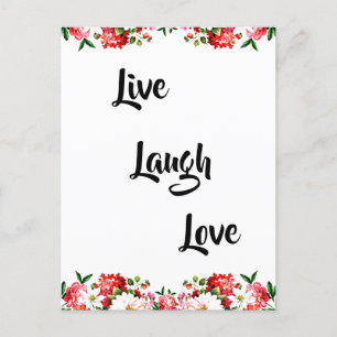 Floral "Live, Laugh, Love" Elegant Postcard