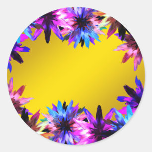 Floral Lotus Flower Watercolor Bridal Shower Classic Round Sticker