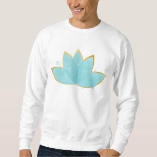 Floral Lotus Seafoam Blue & Faux Gold Sweatshirt