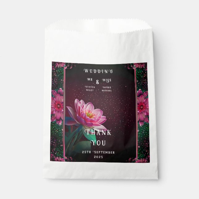Floral Lotus Wedding Suite | Starry Night Romance Favour Bag (Front)