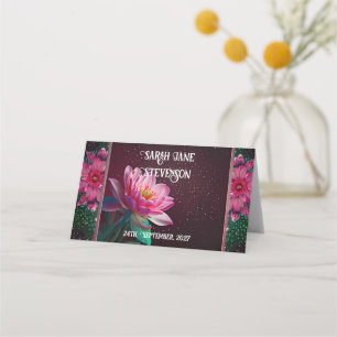 Floral Lotus Wedding Suite Starry Night Romance Place Card
