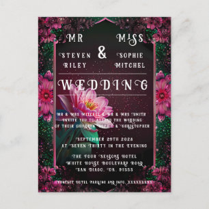 Floral Lotus Wedding Suite   Starry Night Romance Postcard