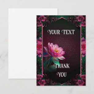 "Floral Lotus Wedding Suite   Starry Night Romance Thank You Card