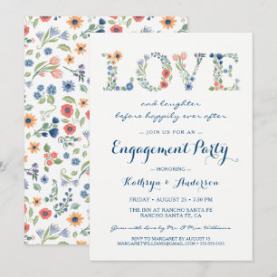 Floral Love Engagement Party Invitation