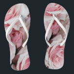 Floral Love Flip Flops<br><div class="desc">Beach wedding flip flops for the bride or bridesmaids with delicate pink roses. Personalize for each person in the wedding party for that special summer day.</div>