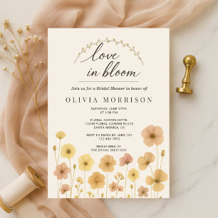 Floral Love In Bloom Boho Bridal Shower  Invitation