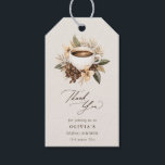 Floral Love is Brewing Bridal Shower Thank You Gift Tags<br><div class="desc">Infuse your bridal shower with a sense of effortless sophistication with these exquisitely designed thank you tags, featuring an elegant coffee cup surrounded by lush coffee beans and delicate vanilla florals. A timeless way to express gratitude, these tags bring warmth, charm, and refinement to your event favours, whether attached to...</div>