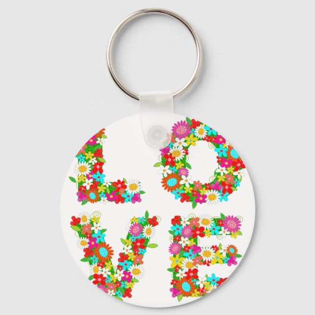 floral love keychain (Front)