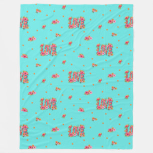 Floral Love Lettering - Seamless Pattern 5 Fleece Blanket