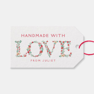 Floral LOVE Letters   Handmade with Love Gift Tags