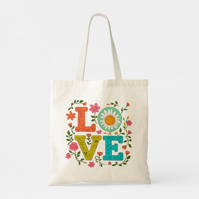 Floral Love  Tote Bag (Back)