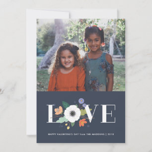 Floral Love Valentine's Day Card - Midnight