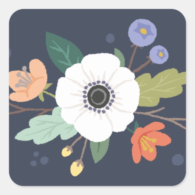 Floral Love Valentine's Day Sticker - Midnight (Front)