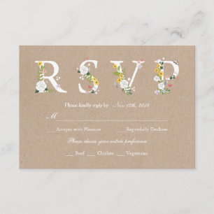 Floral Love Wedding RSVP - arrière - plan changeab
