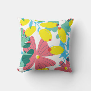 Floral Luminescence: Bright Summer Throw Pillow