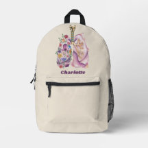 Floral Lung Anatomy Watercolor Medical Design