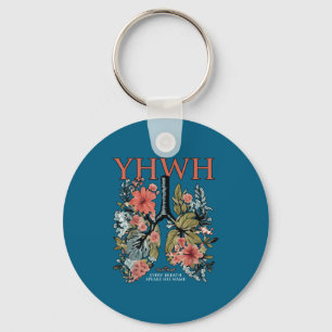 Floral Lung Christian Our Very Breath Speaks His N Keychain