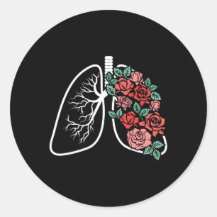 Floral Lungs Anatomical Flowers Pulmonology Studen Classic Round Sticker