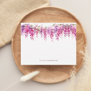Floral Lush Foliage Wisteria Watercolor Card