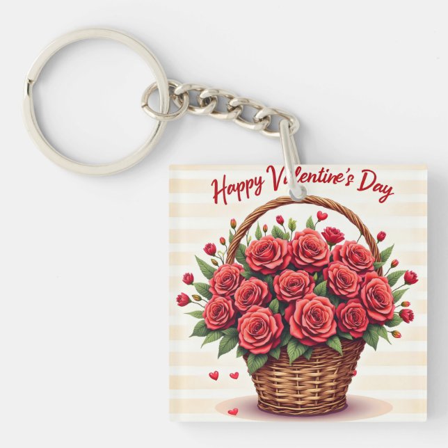 Floral Luxury Beautiful Love Trendy Collection Keychain (Front)