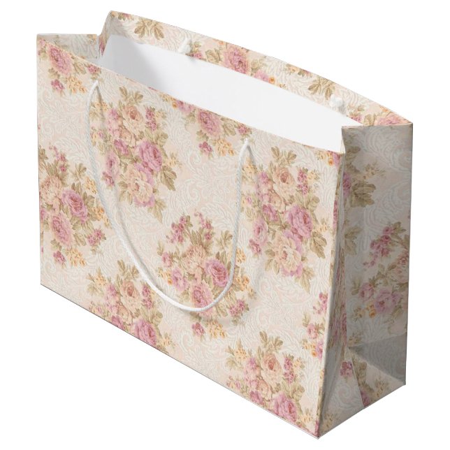 Floral Luxury Large Gift Bag (Back Angled)