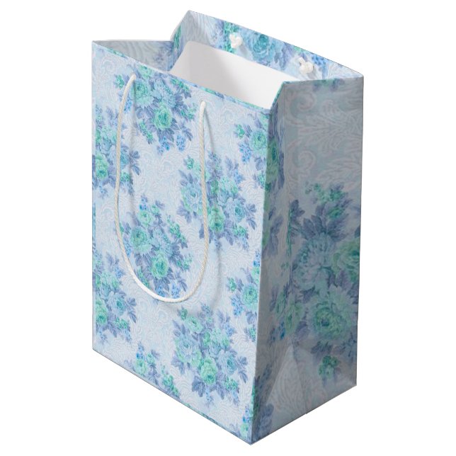 Floral Luxury Medium Gift Bag (Back Angled)