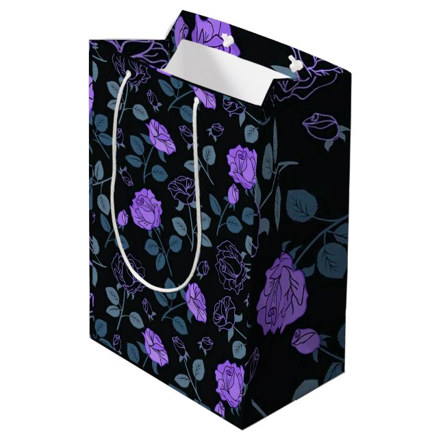 Floral Luxury Medium Gift Bag (Back Angled)