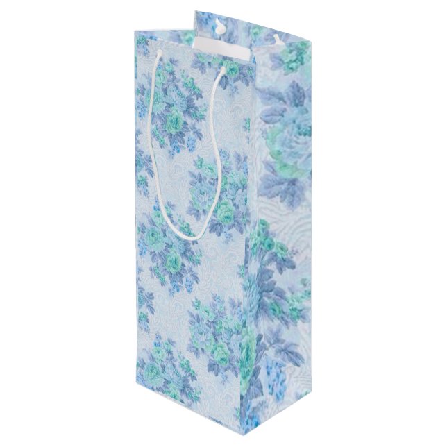 Floral Luxury Wine Gift Bag (Back Angled)