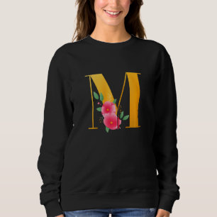 Floral M Alphabet Cute Initial Monogram Letter M G Sweatshirt
