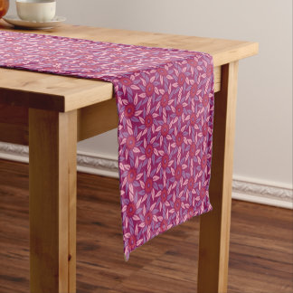 Floral Magenta Spiral Short Table Runner